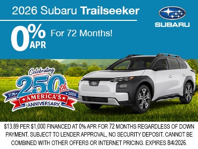 0% APR for 72 Months!